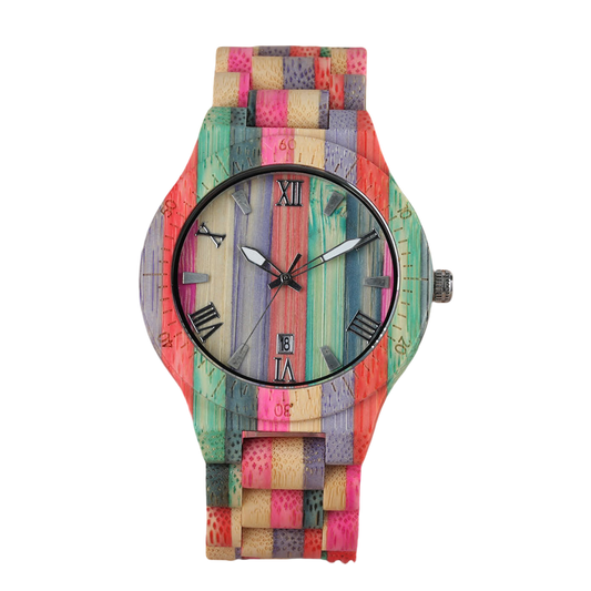 Woman colorful bamboo watches