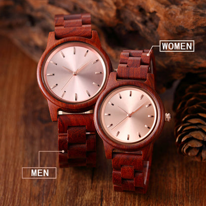 Ultra-thin Fashion Minimalist Wooden Watch, Casual Unisex Couple Wooden Watch